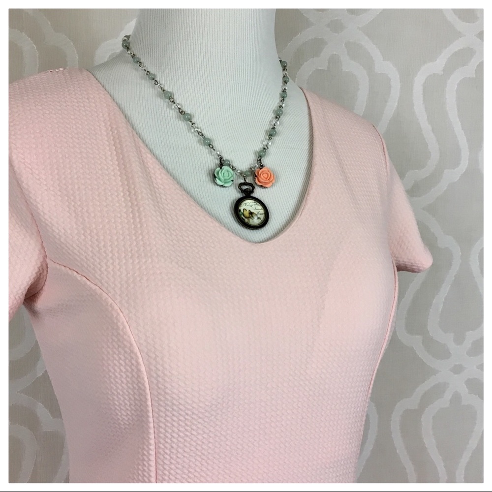 Blush Pink Waffle Dress - Picture 2 of 8